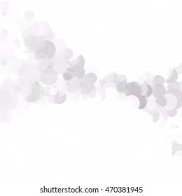 Bubbles Circle Dots Unique Gray White Bright Vector Background