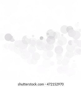 Bubbles Circle Dots Unique Gray White Bright Vector Background