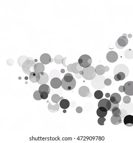 Bubbles Circle Dots Unique Gray White Bright Vector Background