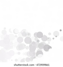 Bubbles Circle Dots Unique Gray White Bright Vector Background