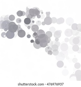 Bubbles Circle Dots Unique Gray White Bright Vector Background