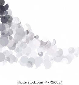 Bubbles Circle Dots Unique Gray White Bright Vector Background