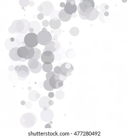 Bubbles Circle Dots Unique Gray White Bright Vector Background