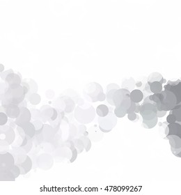 Bubbles Circle Dots Unique Gray White Bright Vector Background