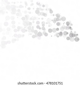 Bubbles Circle Dots Unique Gray White Bright Vector Background