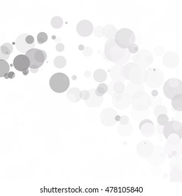 Bubbles Circle Dots Unique Gray White Bright Vector Background