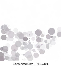 Bubbles Circle Dots Unique Gray White Bright Vector Background