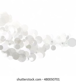 Bubbles Circle Dots Unique Gray White Bright Vector Background