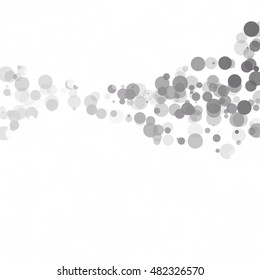 Bubbles Circle Dots Unique Gray White Bright Vector Background