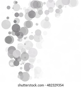 Bubbles Circle Dots Unique Gray White Bright Vector Background