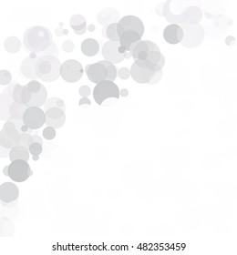 Bubbles Circle Dots Unique Gray White Bright Vector Background