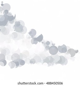 Bubbles Circle Dots Unique Gray White Bright Vector Background