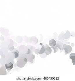 Bubbles Circle Dots Unique Gray White Bright Vector Background