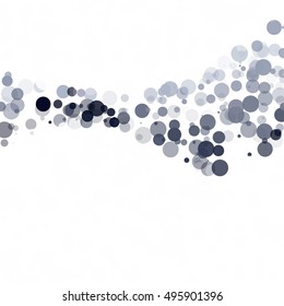 Bubbles Circle Dots Unique Gray White Bright Vector Background