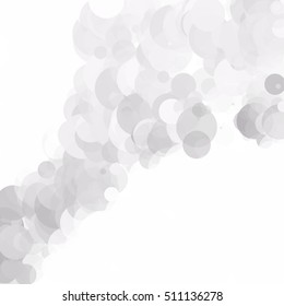 Bubbles Circle Dots Unique Gray White Bright Vector Background