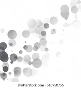 Bubbles Circle Dots Unique Gray White Bright Vector Background