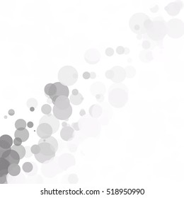 Bubbles Circle Dots Unique Gray White Bright Vector Background