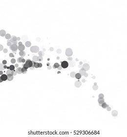 Bubbles Circle Dots Unique Gray White Bright Vector Background