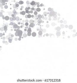 Bubbles Circle Dots Unique Gray White Bright Vector Background