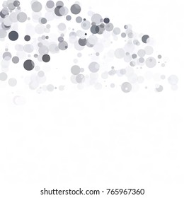 Bubbles Circle Dots Unique Gray White Bright Vector Background