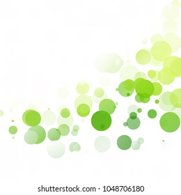 Bubbles Circle Dots Unique Green Bright Vector Background