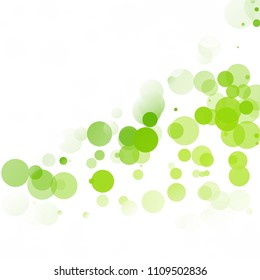 Bubbles Circle Dots Unique Green Bright Vector Background