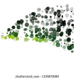 Bubbles Circle Dots Unique Green Bright Vector Background