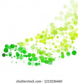 Bubbles Circle Dots Unique Green Bright Vector Background