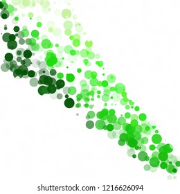 Bubbles Circle Dots Unique Green Bright Vector Background