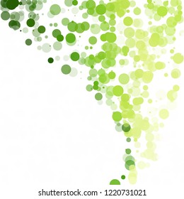Bubbles Circle Dots Unique Green Bright Vector Background