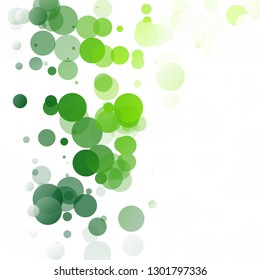 Bubbles Circle Dots Unique Green Bright Vector Background