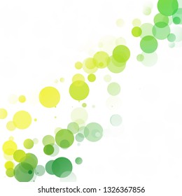 Bubbles Circle Dots Unique Green Bright Vector Background