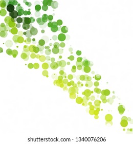 Bubbles Circle Dots Unique Green Bright Vector Background