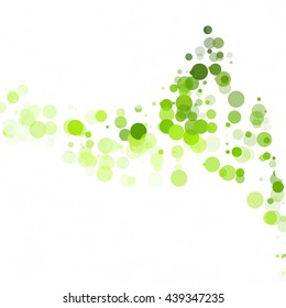 Bubbles Circle Dots Unique Green Bright Vector Background