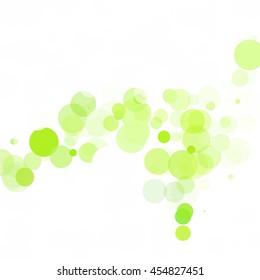 Bubbles Circle Dots Unique Green Bright Vector Background
