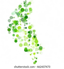 Bubbles Circle Dots Unique Green Bright Vector Background