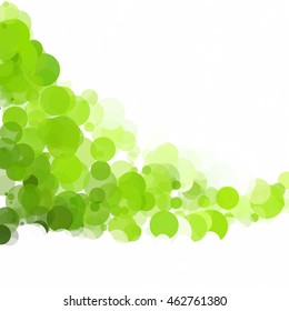 Bubbles Circle Dots Unique Green Bright Vector Background