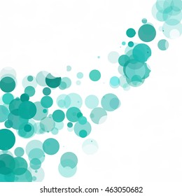 Bubbles Circle Dots Unique Green Bright Vector Background