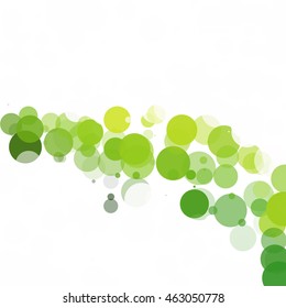 Bubbles Circle Dots Unique Green Bright Vector Background