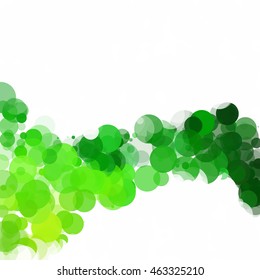 Bubbles Circle Dots Unique Green Bright Vector Background