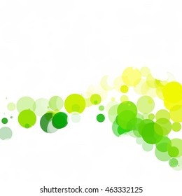 Bubbles Circle Dots Unique Green Bright Vector Background
