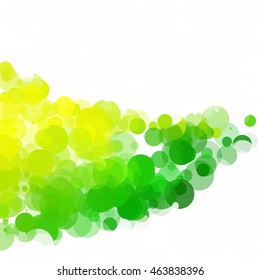 Bubbles Circle Dots Unique Green Bright Vector Background