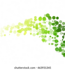 Bubbles Circle Dots Unique Green Bright Vector Background