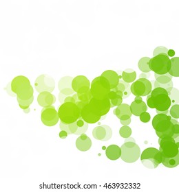 Bubbles Circle Dots Unique Green Bright Vector Background