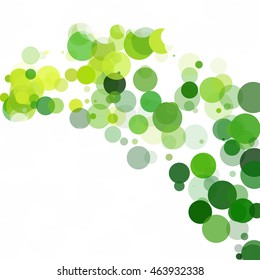 Bubbles Circle Dots Unique Green Bright Vector Background