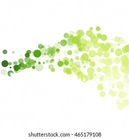 Bubbles Circle Dots Unique Green Bright Vector Background