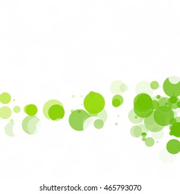 Bubbles Circle Dots Unique Green Bright Vector Background