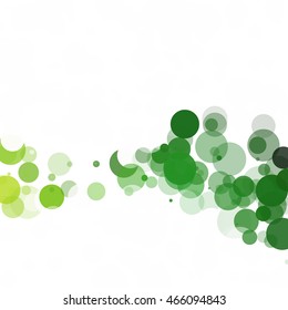 Bubbles Circle Dots Unique Green Bright Vector Background