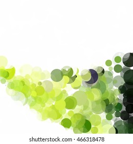 Bubbles Circle Dots Unique Green Bright Vector Background