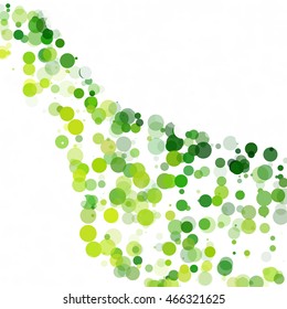 Bubbles Circle Dots Unique Green Bright Vector Background